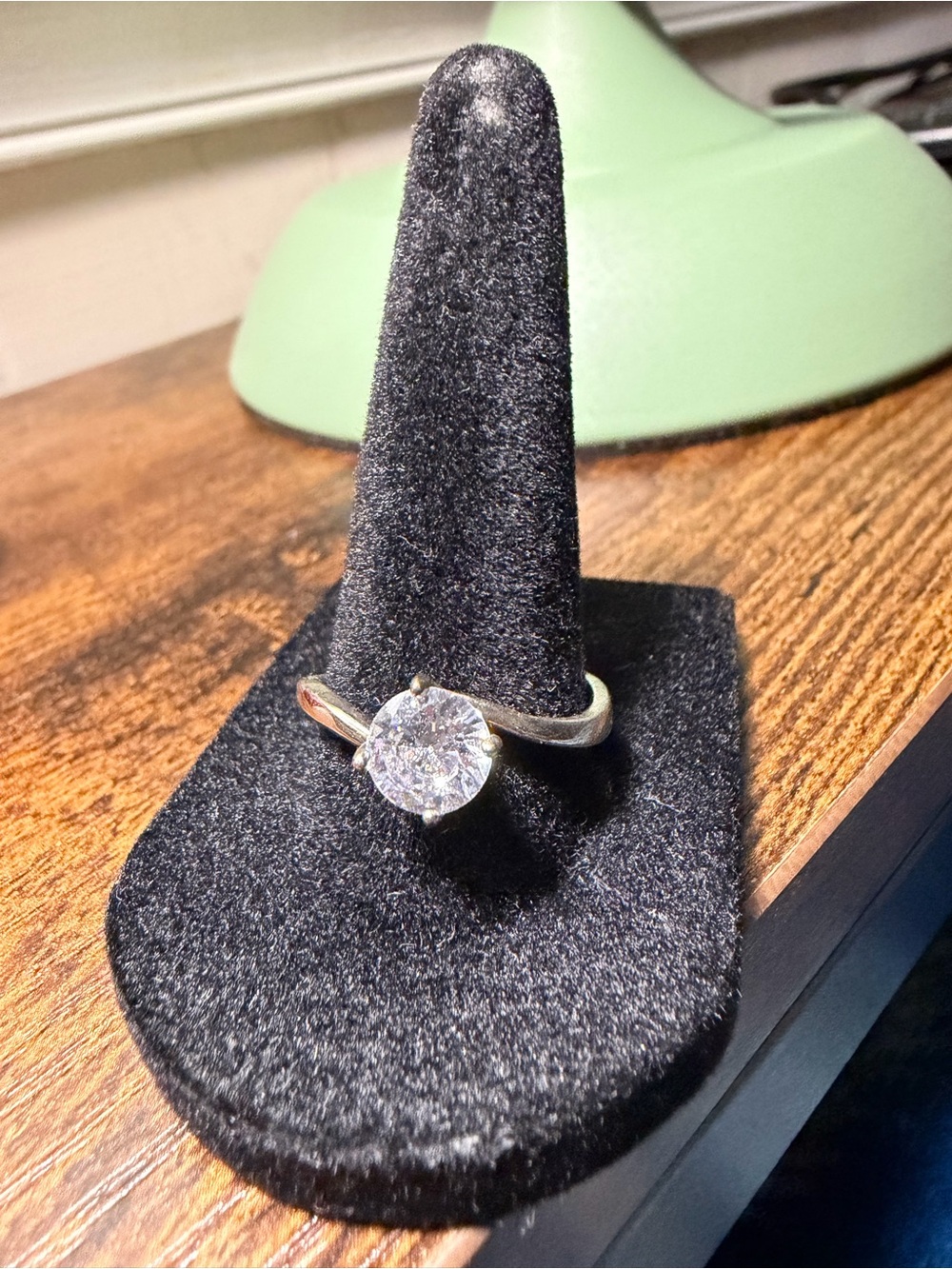 Classic Solitaire Round-Cut Stone Ring in Sterling Silver